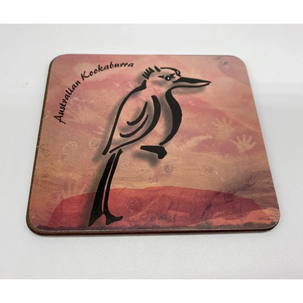 Australian Drink Coasters Tasmanian devil Kookaburra Platypus Kangaroo‎ set of 4